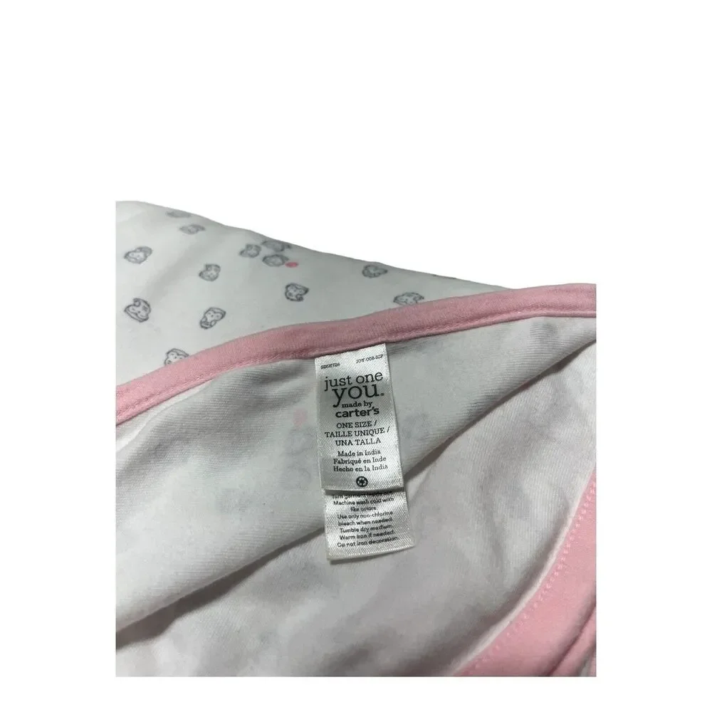 Carters Just One You Pink Owl Baby Blanket Hi Cotton Security Lovey